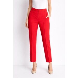 L'Agence Trousers Women Size 4 Red Slim Straight Leg Stretch Dress Pants